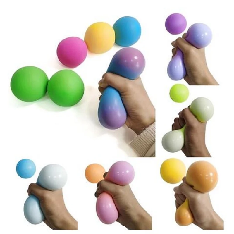 60 мм мячи для снятия стресса детей и взрослых Меняющие цвет устойчивые к разрыву