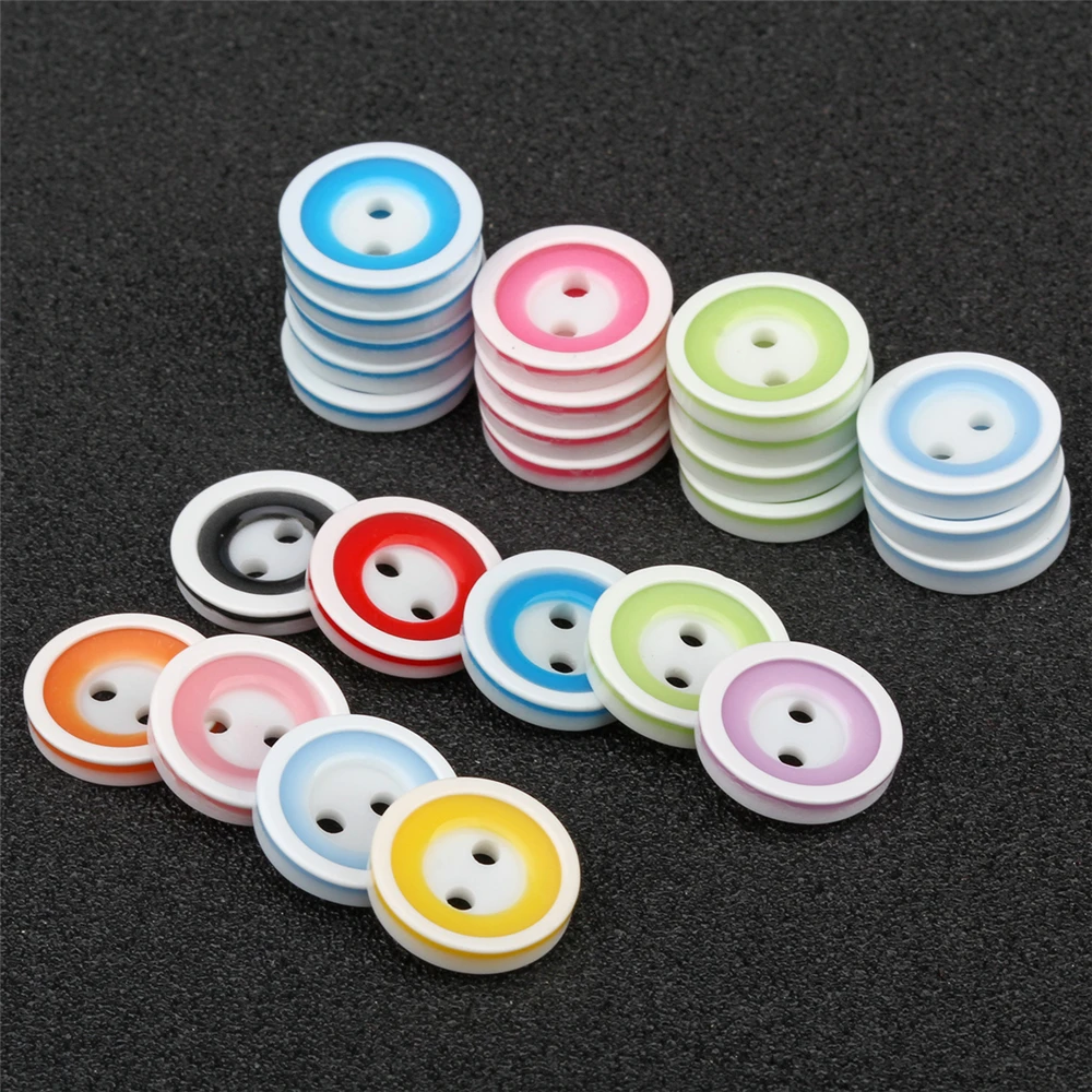100 шт. круглые 2 отверстия кнопки из смолы шитье подходит для скрапбукинга