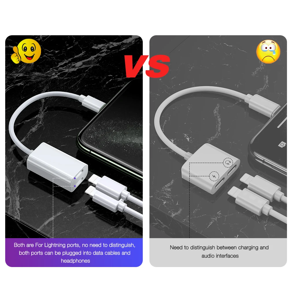 Двойной адаптер Lightning OTG для iPhone 11 Pro Xs Max XR iPad iOS зарядное устройство наушники 2 в 1