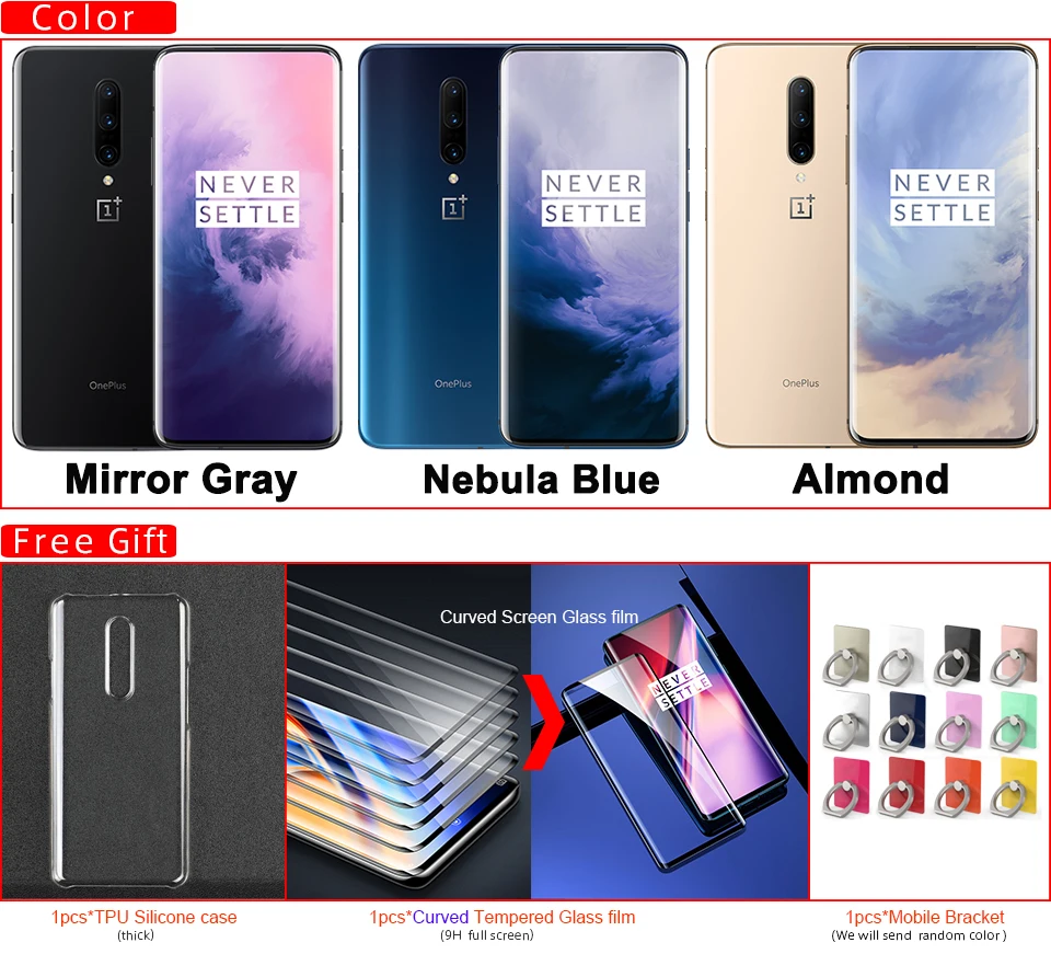 Новая глобальная прошивка Oneplus 7 Pro 8 Гб 256 мобильный телефон 6,6" 90 ГГц 2K Snapdragon 855 48MP Камера 4000 мА/ч, 30 Вт, отпечаток пальца, NFC для телефона
