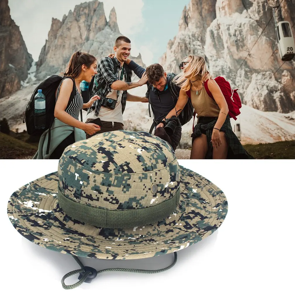 Унисекс камуфляжная шляпа бренда Gorra Boonie в стиле милитари тактическая