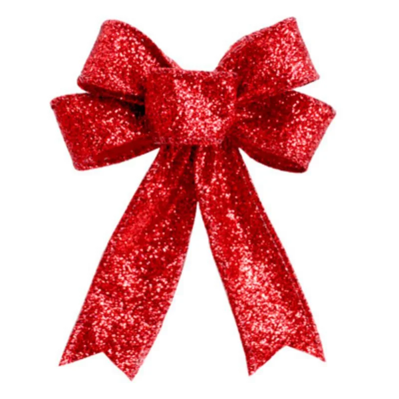 

Christmas Tree Bowknot Handmade Gift Box Wrapping Decorative Large Bows New Year Party Wedding Decor