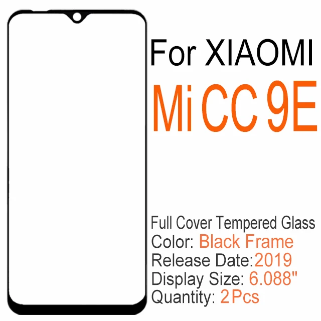 2 шт полное покрытие закаленное стекло для Xiaomi mi 8 9 SE 8X 9X 6X A2 A3 Lite 9T pro 9H Защита экрана для Xiao mi cc 9 9E Play glass