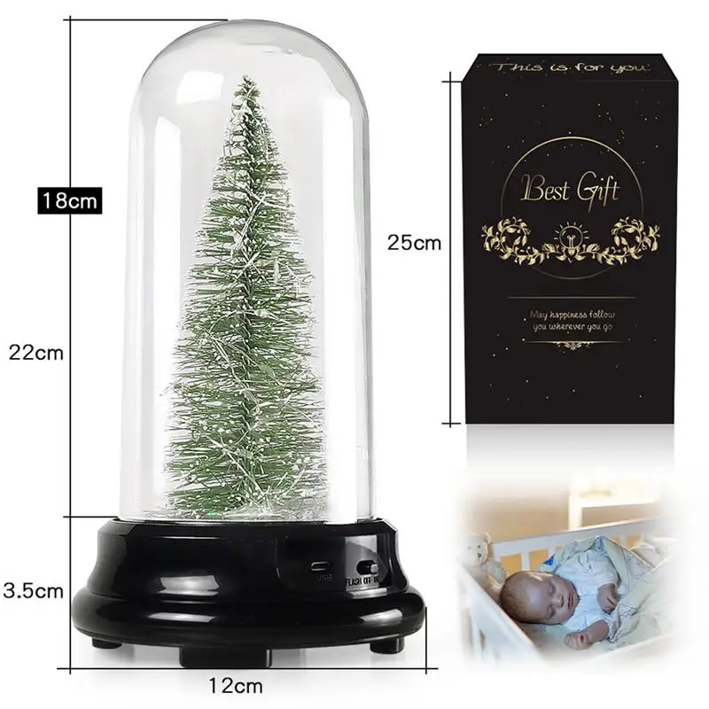 Рождественская елка в куполе Мини светильник кой стеклянная крышка светодиодное