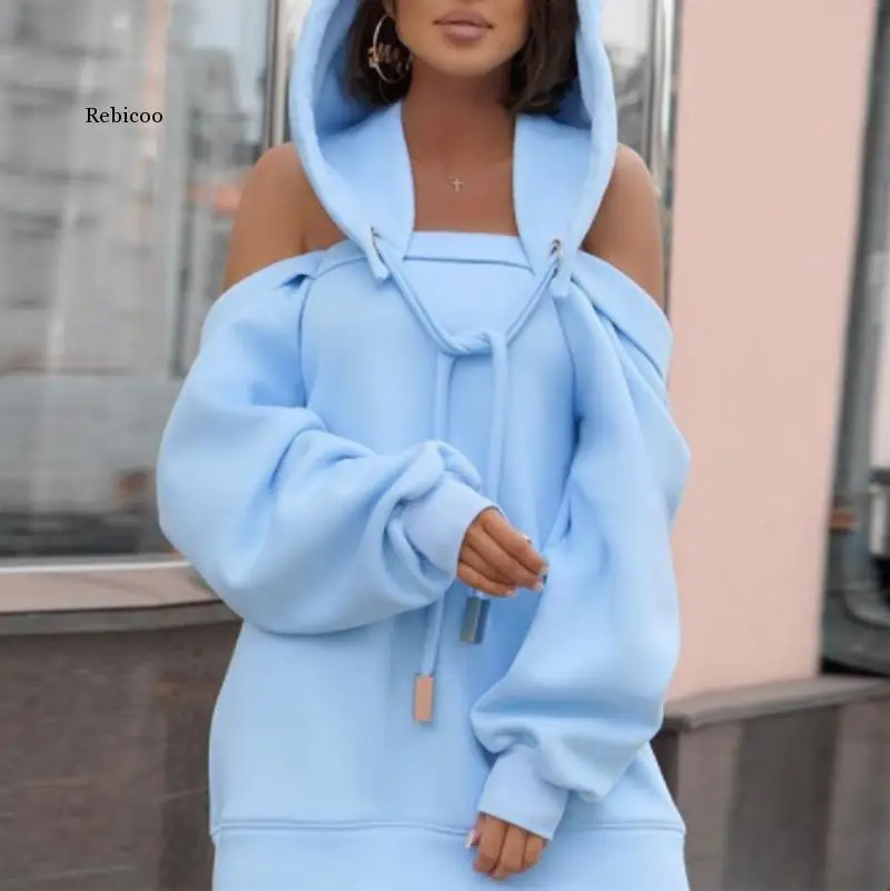 

Autumn New Fashion Women Hooded Sweatshirt Sexy Hollow Out Loose Tops Elegant Solid Long Sleeve Drawstring Lady Hoodies 3XL