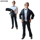 Высококачественный официальный костюм для Кена, для мальчика, для кукол, белая рубашка, черные длинные брюки, пальто, одежда для парень Барби Кен