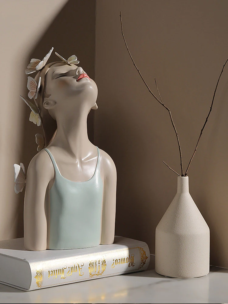 

Abstract Butterfly Girl Ornaments Art Home Livingroom Table Figurines Crafts Office Desktop Sculpture Decoration $ Nordic Resin