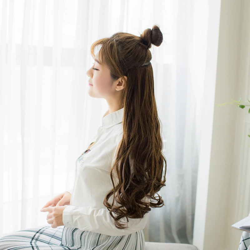 

Matte High Temperature Silk Big Wave Hair Wig Piece 5 Card Non Trace One Piece Extensions Piece Long Hair Ponytail