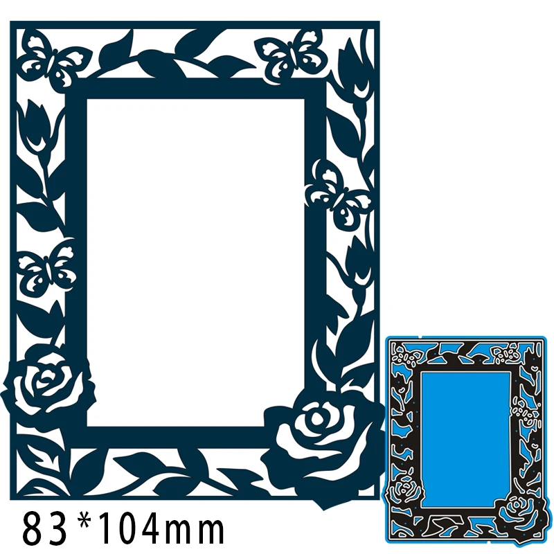 

Cutting Dies Flower Frame New Metal Decoration Scrapbook Embossing Paper Craft Album Card Punch Knife Mold 83*104mm
