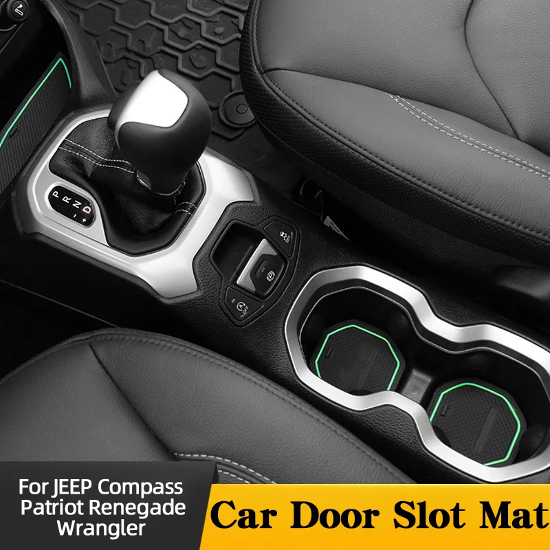 

Car Door Slot Mat For JEEP Compass Patriot Renegade Wrangler Dustproof Pad Anti-dirty Interior Accessories Luminous