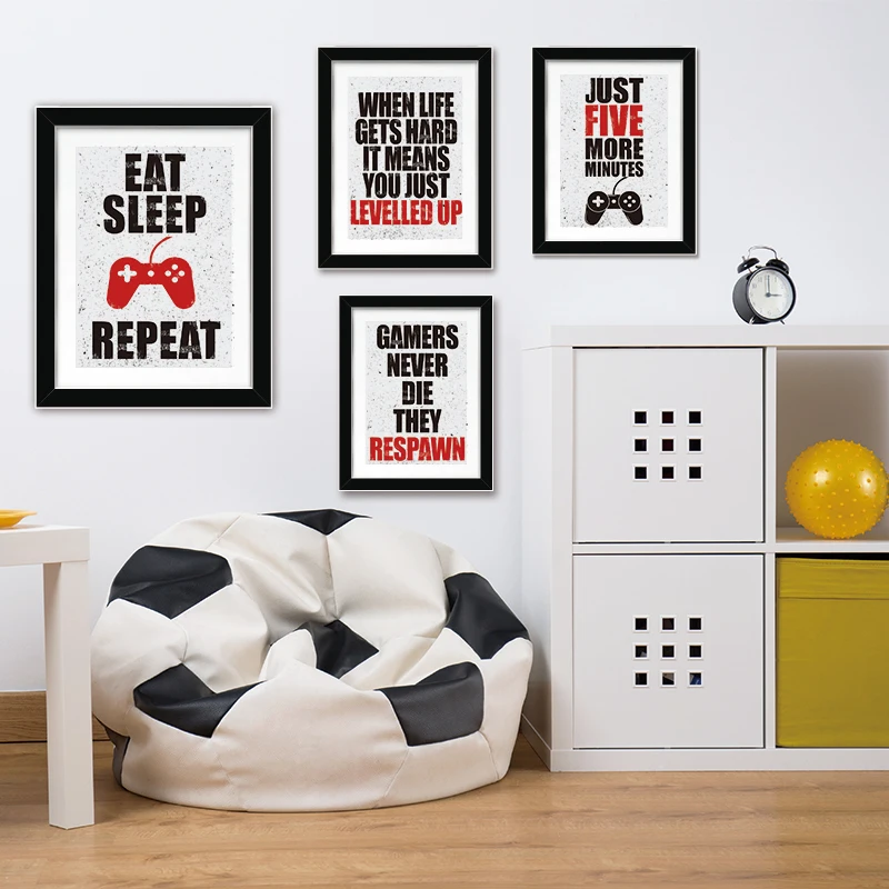 

Video Game Poster Teen Boy Bedroom Decor Gaming Quotes Art Canvas Painting Picture Game Room Wall Decoration
