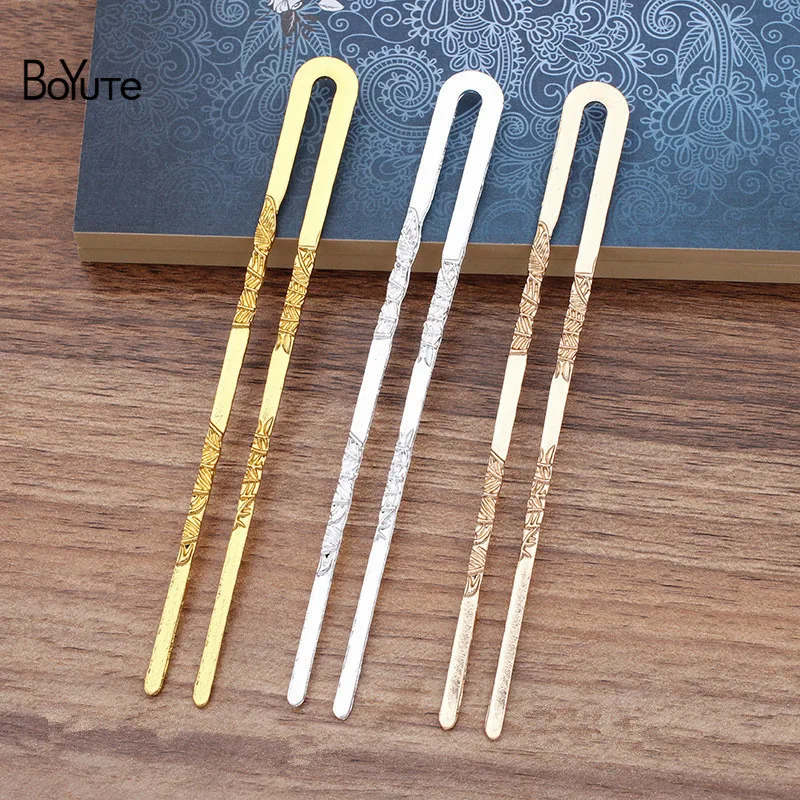 

BoYuTe New Arrive (10 Pieces/Lot) 13.5*133MM Metal Alloy Bamboo Carved Hair Stick Diy Hand Made Jewelry Accessories Wholesale