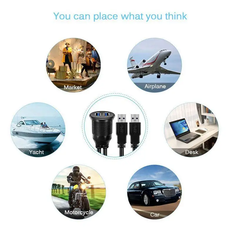 3 фута 2 порта USB 0 папа к женский AUX флеш-крепление автомобильное крепление