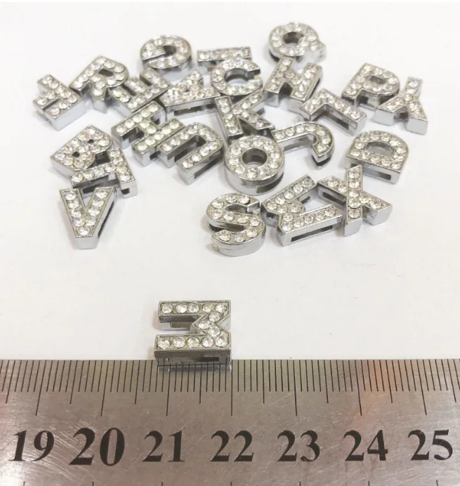 26 шт прозрачного хрусталя с буквенным принтом скользящие Подвески Стразы