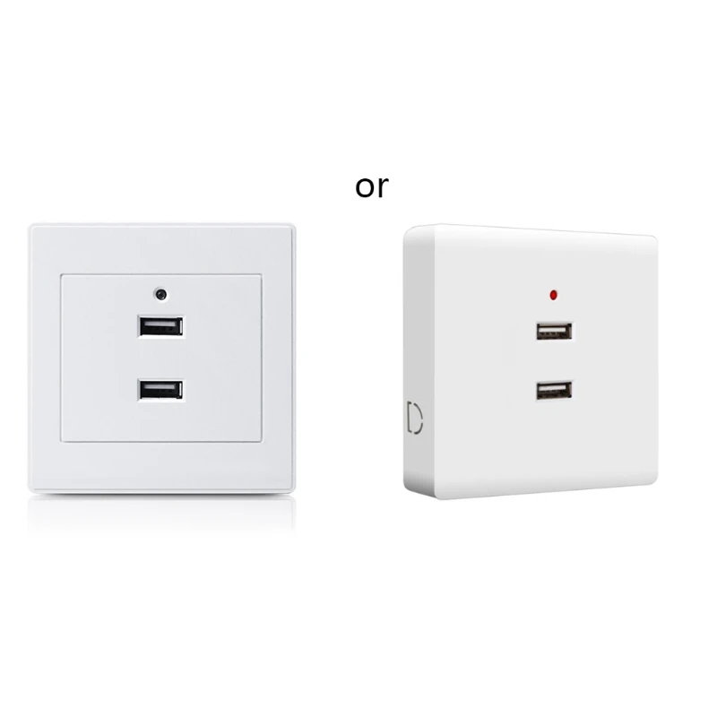 

2/4 Ports USB Electrical Socket Wall Mounting Charger Station Power Adapter Plug