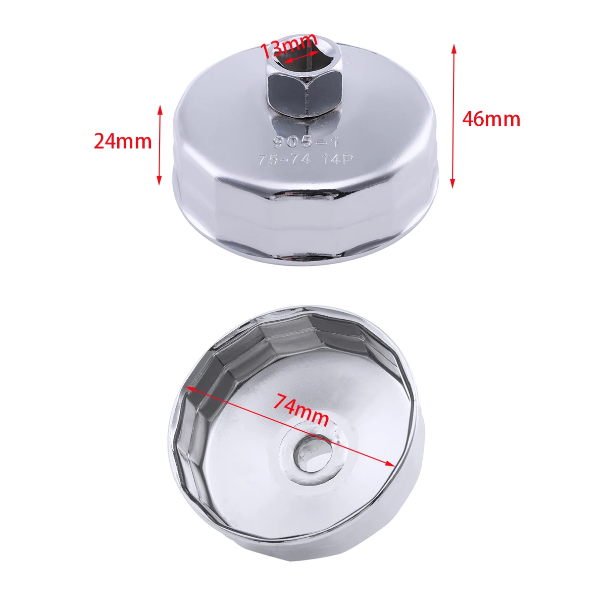 

74mm 14 Flutes Oil Filter Socket Wrench Cup Cap Removal Tool for Audi Toyota VW