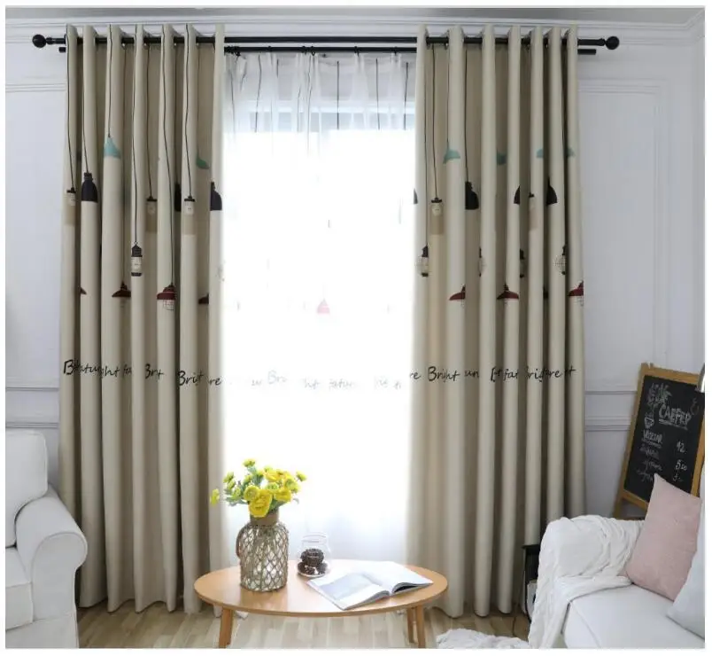 

Simple Black-and-white Color Lights Nordic Small Fresh Shade Curtains For Living Dining Room Bedroom.