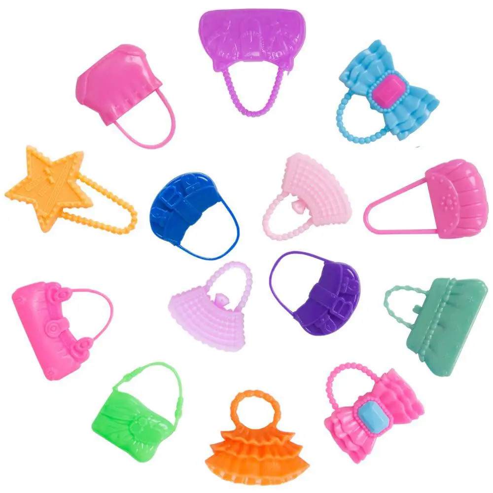 

Fashion Dollhouse Accessories Doll Handbag for Barbie 10 Pieces Randomly Colorful Bags Accessories for Barbie Kids Toys Girl