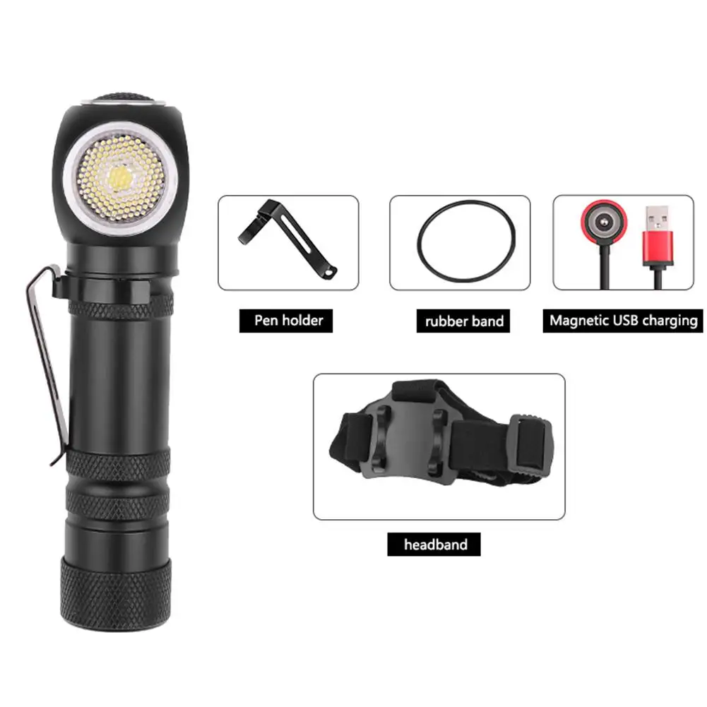 

XHP50 LED Headlight 3 Modes 40W 2000LM Magnetic Micro-USB Rechargeable Headlamp Flashlight Torch with Battery