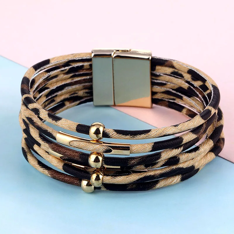 Модные леопардовые кожаные браслеты для женщин 2020 новые модные и элегантные