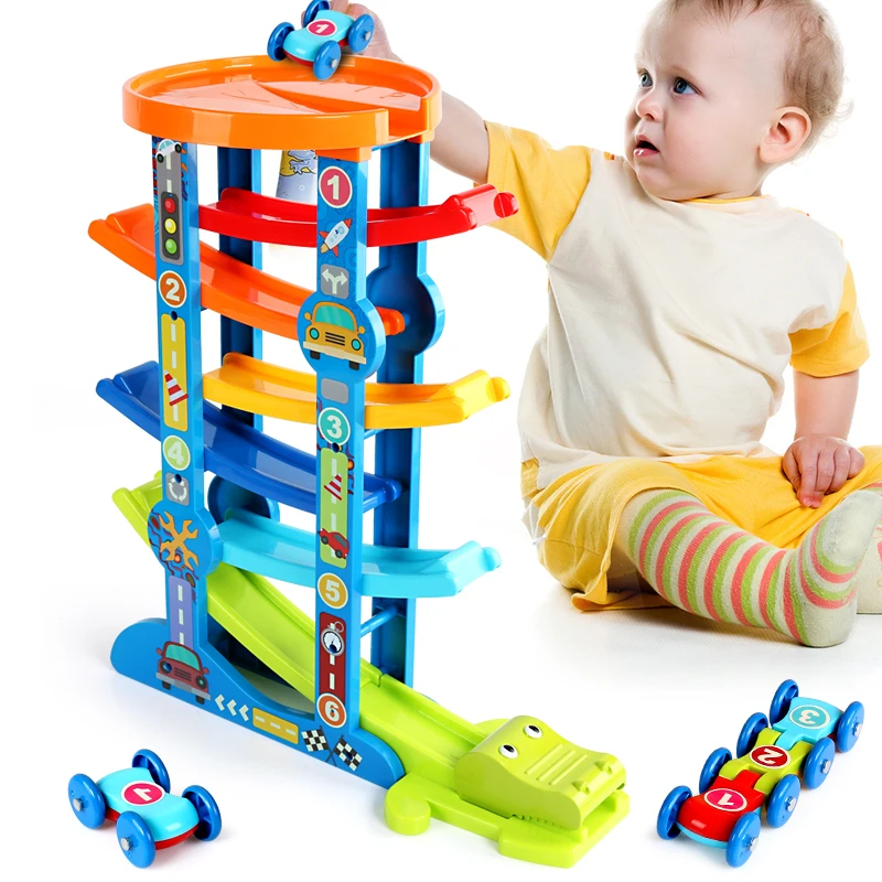 7 слойная гоночная трасса Ramp и 6 Мини инерционная машинка раздвижные игрушки
