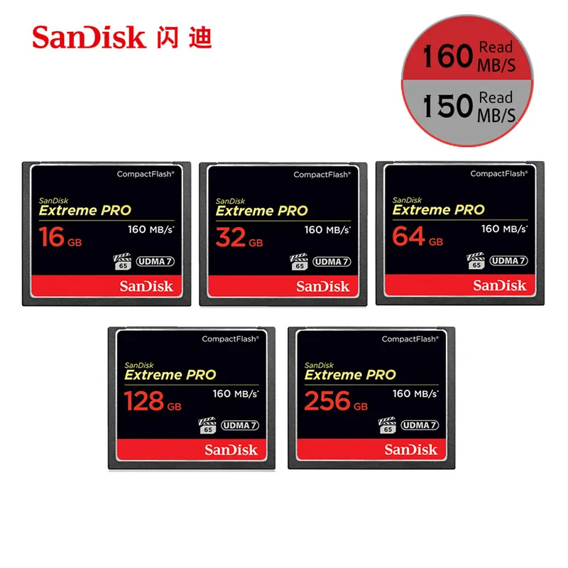 Карта памяти SanDisk Extreme Pro Compact Flash CF объемом 128 ГБ 32 64 256 160 Мб флеш карта Carte Memoire|Карты