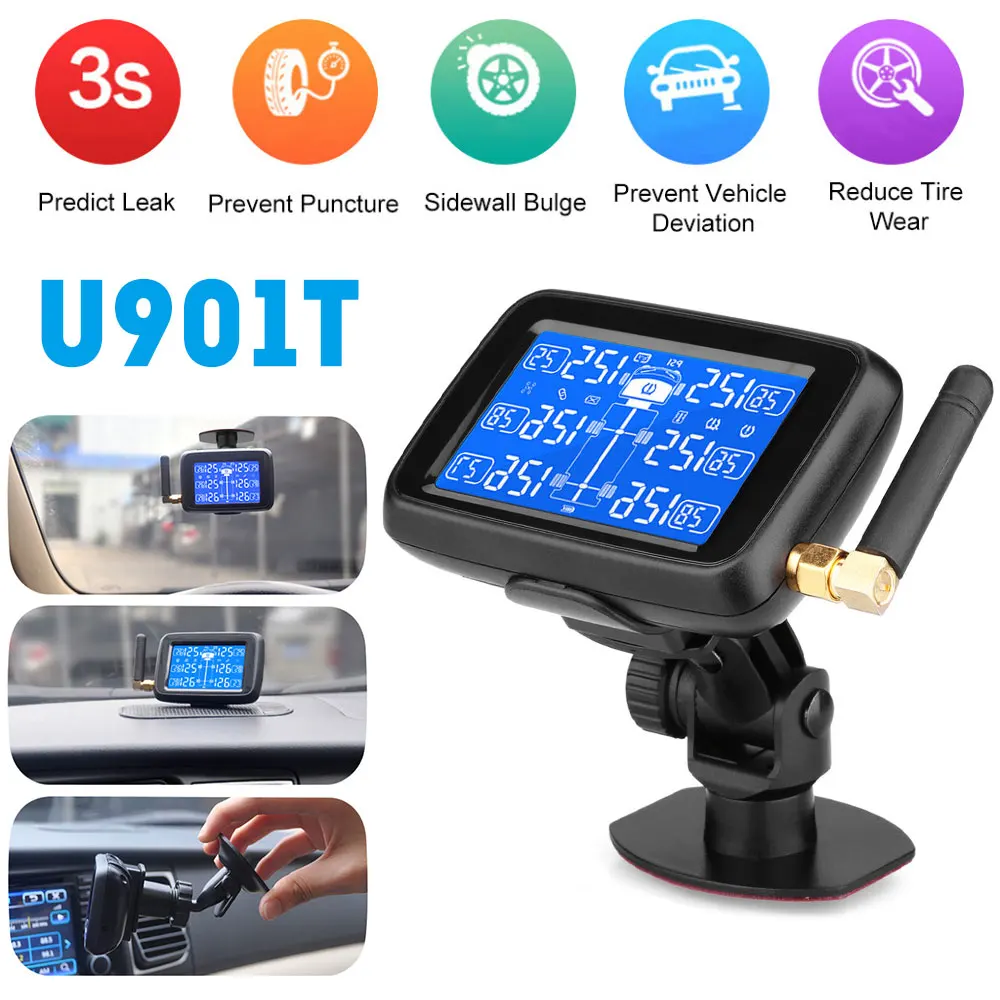 U901T Грузовик TPMS система контроля давления в шинах с 6 внешними датчиками ЖК