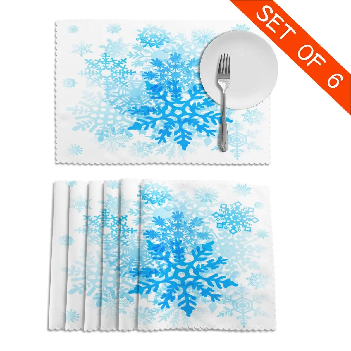 6 шт. коврики для стола рождественские снежинки столов теплоизоляционные льняные