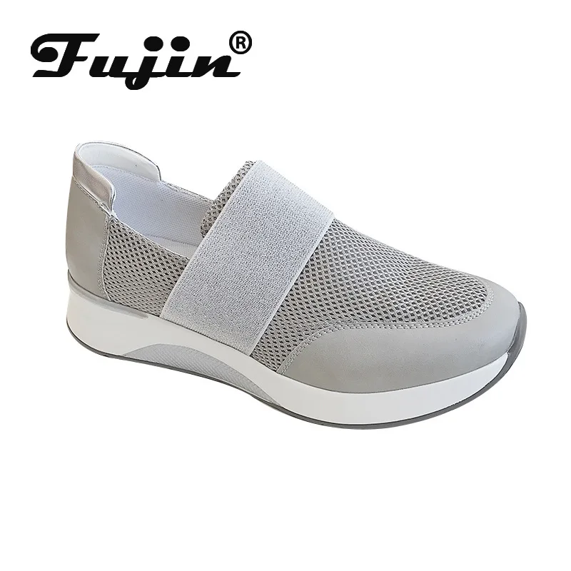 Fujin/женские тонкие туфли Сезон весна-лето 2020 года Модные дышащие на плоской