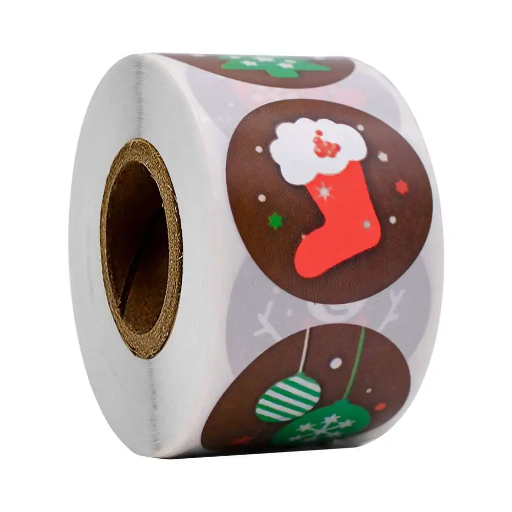 

4 Roll Sticker Christmas Day Decoration Gift Series Sticker Label Decorate Handmade Sticker Stationery Supplies