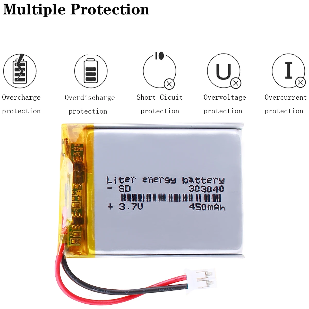 3.7V 450mAh 303040 Перезаряжаемая батарея для MP3 MP4 мобильного Bluetooth GPS игрушек чтения ручки динамика литий-ионный Липо вкл.