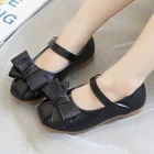 Skoex KidsМодная Повседневная танцевальная обувь на плоской подошве; Очаровательная обувь принцессы с бантом для девочек; Балетки без шнуровки; детская Праздничная обувь