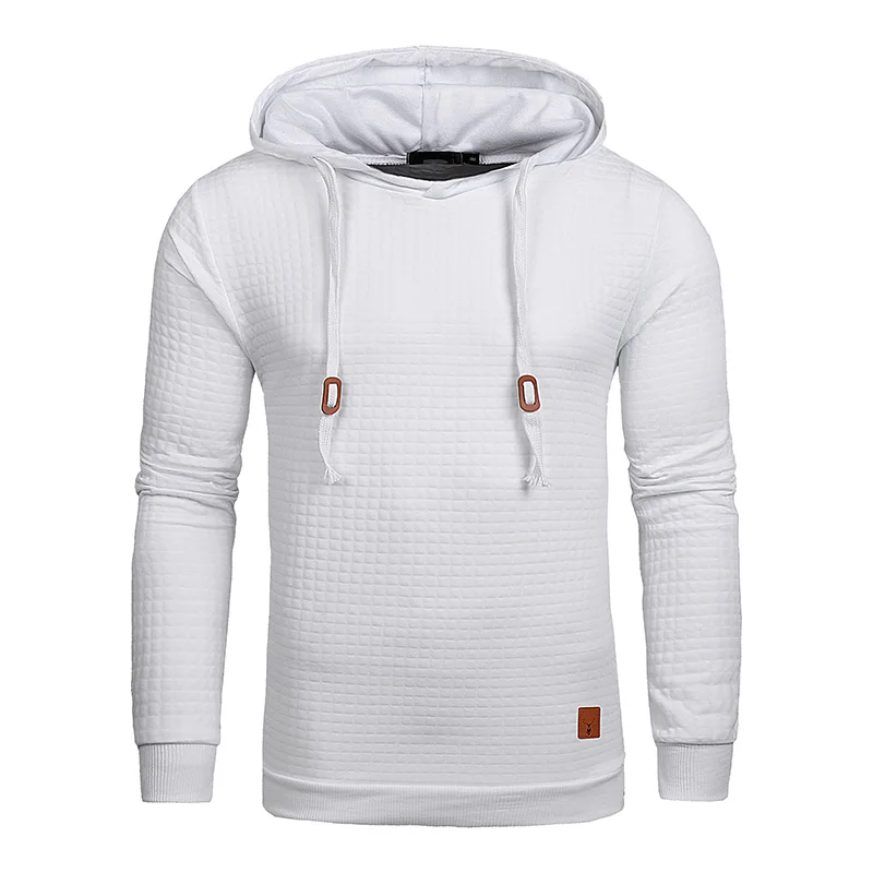 

318# Drop Shipping Hoodies Men Long Sleeve Solid Color Hooded