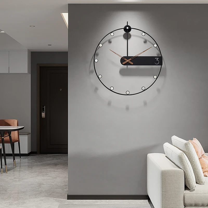 

Luxury European Design Vintage Wall Clock Silent Large Black Round Metal Wall Clock Relogio De Parede Home Decor Modern BK50BG