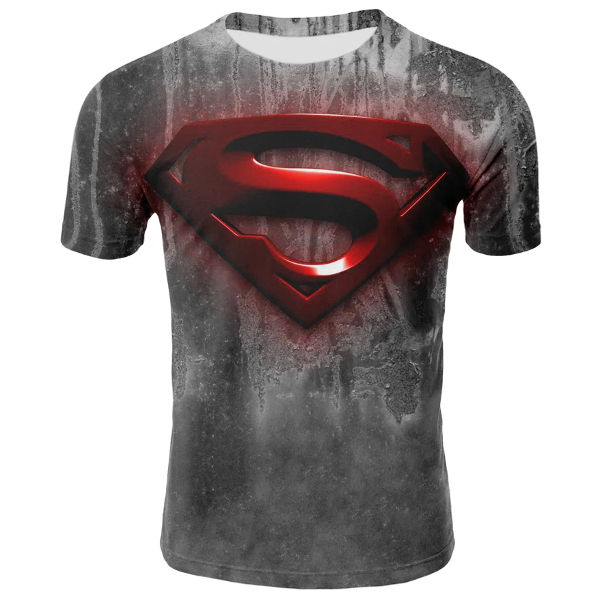 Мужская футболка с 3D принтом Fun Deadpool для фитнеса изображением Супермена и Дэдпула