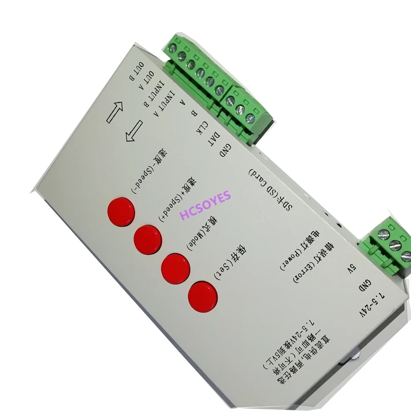Светодиодный T1000S 128 SD карты Пиксели контроллер, DC5~ 24 V, для WS2801 WS2811 WS2812B LPD6803 светодиодный 2048 полосы светильник