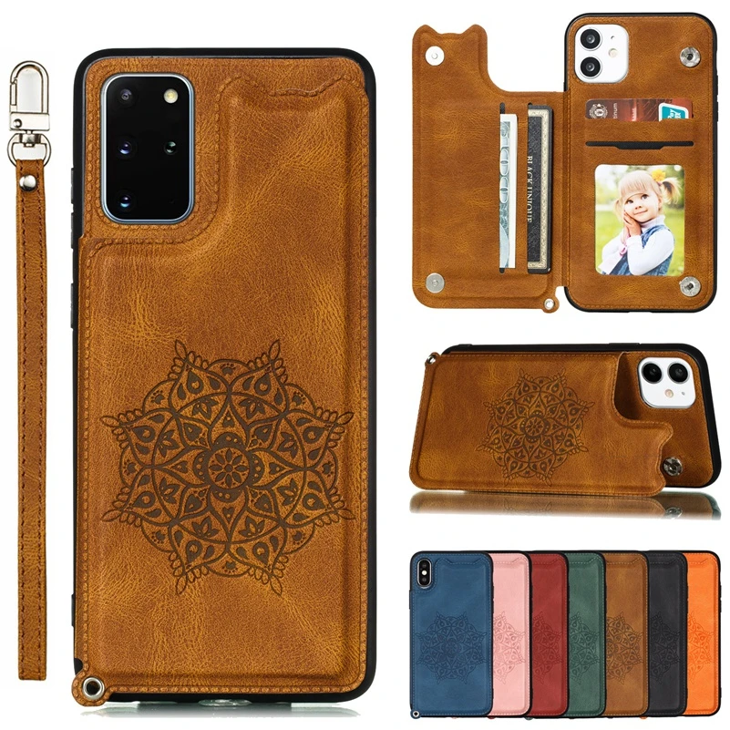 

Luxury Slim Fit Leather Cover For Samsung Galaxy A02S A12 A32 A42 A52 A72 5G S21 Plus Ultra Wallet Case Card Slots Flip Shell