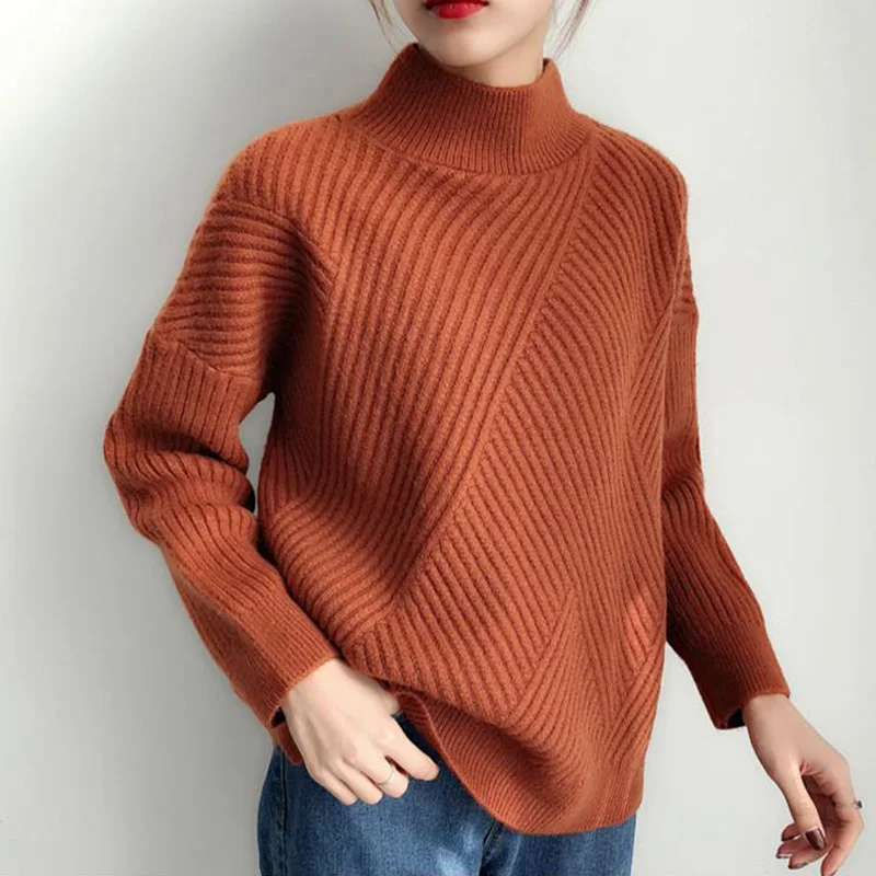 FORERUN Women Turtleneck Sweater Winter Long Sleeve Thick Sweaters and Pullovers Solid Bottoming Sueter Mujer Invierno 2019 | Женская