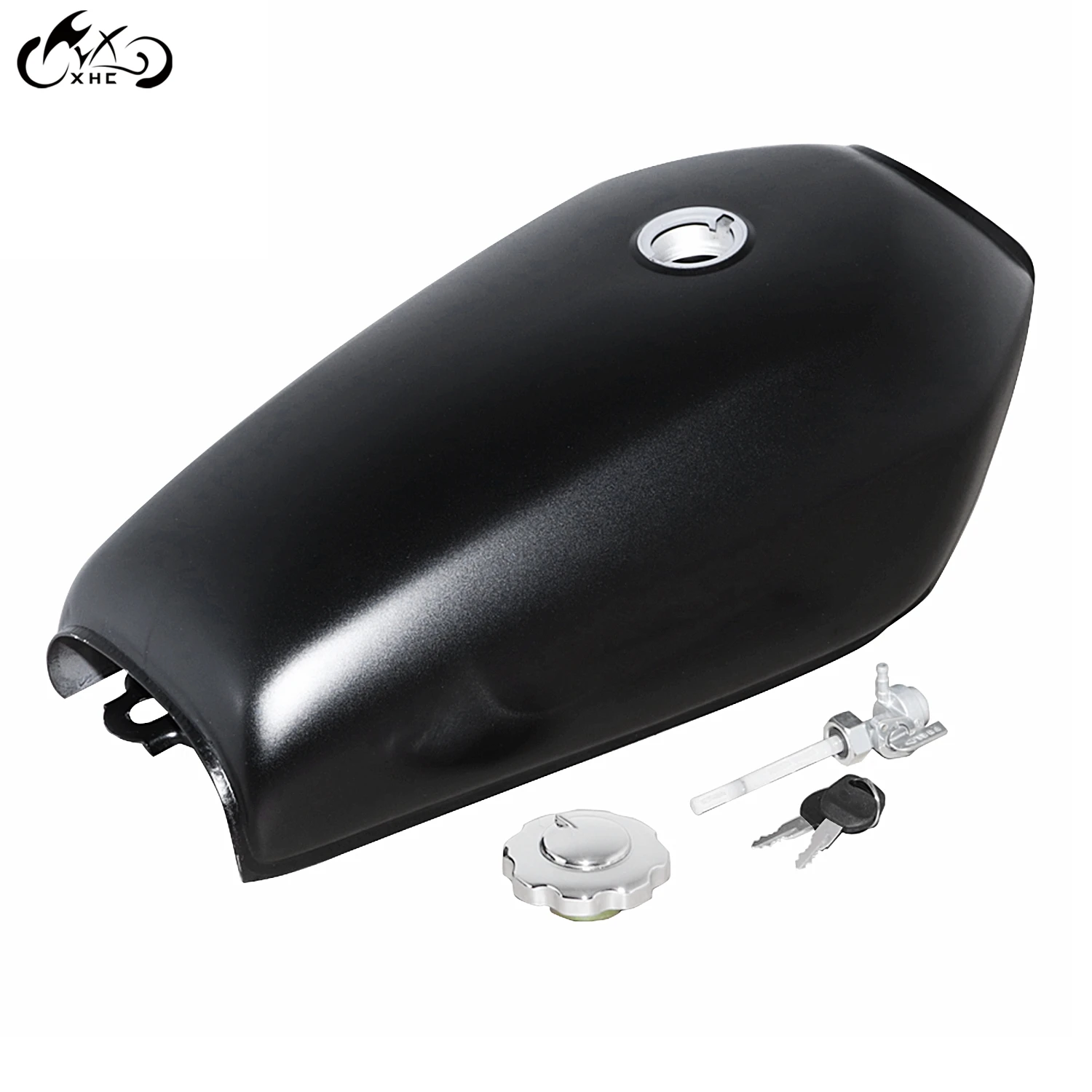 Универсальный мотоциклетный 2 4 галлона 9L матовый черный Cafe Racer Tank винтажный