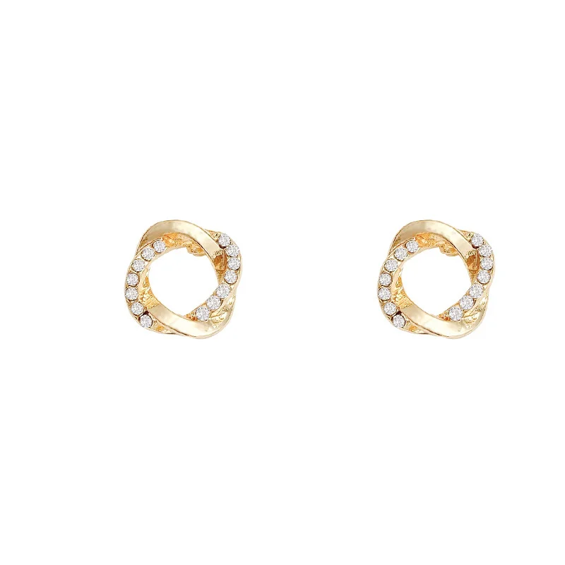 

Silver Needle Circle Full Diamond Geometric Women 2021 Hyperbole Genuine Earrings for Girls Luxurious Bridal Wedding