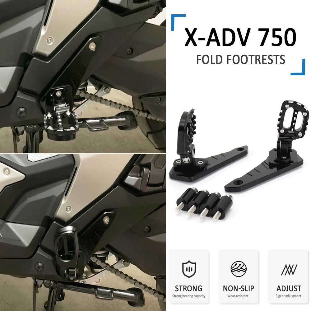 2021 Motorcycle Parts Rear Pedal Foot Pegs Stand Folding Footrests Passenger For Honda XADV X-adv 750 XADV750