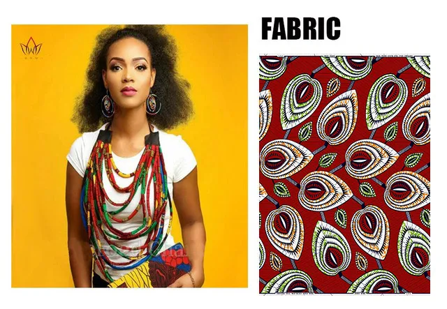 Многожильное ожерелье BintaRealWax с принтом в африканском стиле украшения из