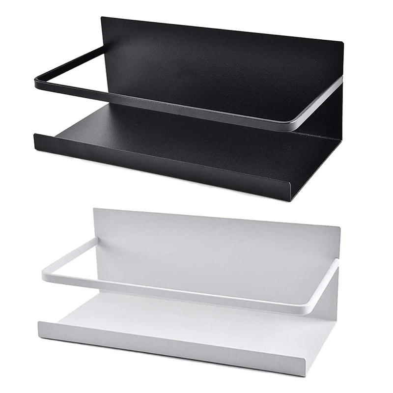 Одноуровневая металлическая полка для хранения специй на холодильник с боковым