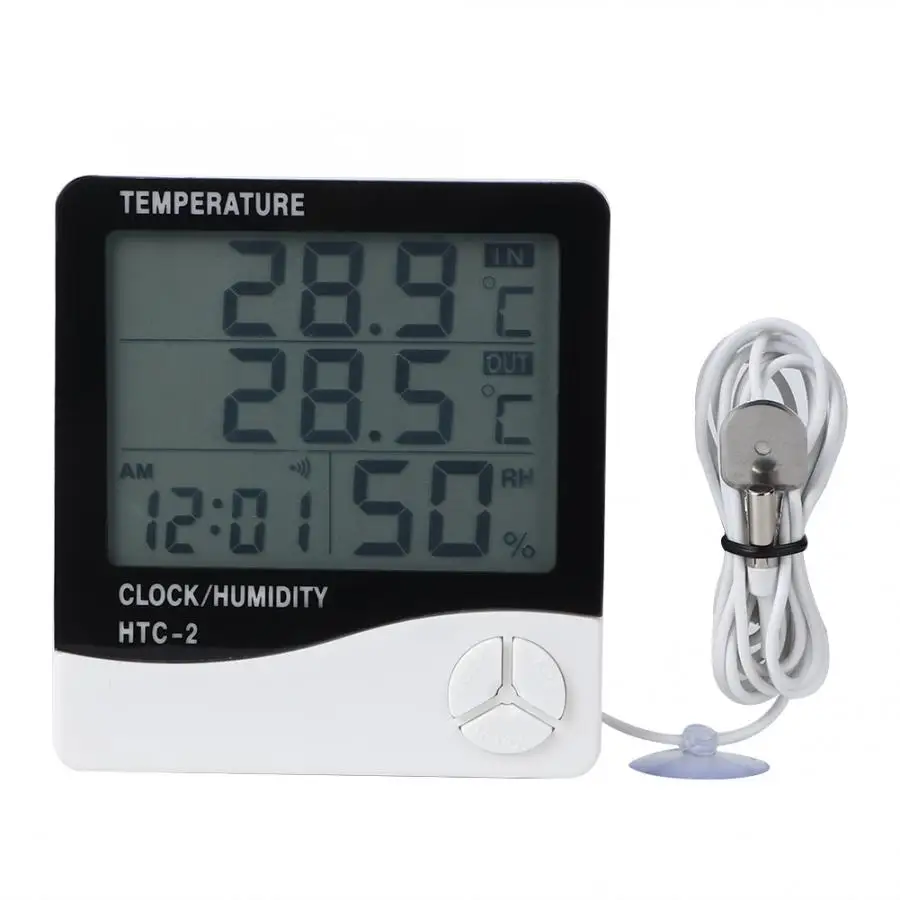 Внутренний наружный двойной дисплей цифровой измеритель температуры и