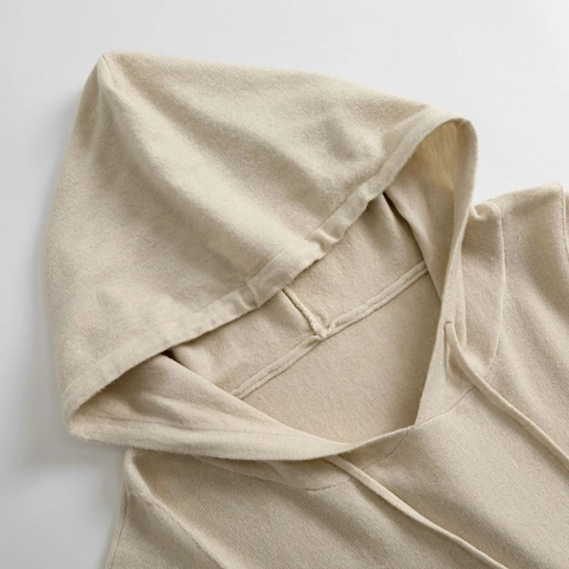 Женский свитер с капюшоном BYGOUBY Свободный Повседневный трикотажный пуловер на