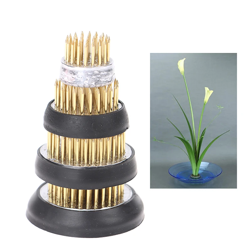 

Ikebana Kenzan Flower Frog Floristry Round Pin With Base Holder Floral Decor