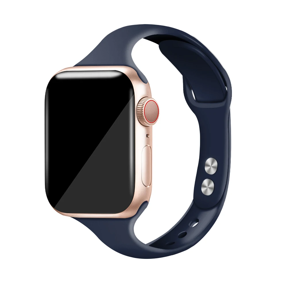 Midnight blue Ремешок для часов для Apple 38 мм 42 мм iWatch 5 Band 44 мм 40 мм спортивный силиконовый браслет для часов Apple 4 3 2 1 Аксессуары - Цвет ремешка: Midnight blue