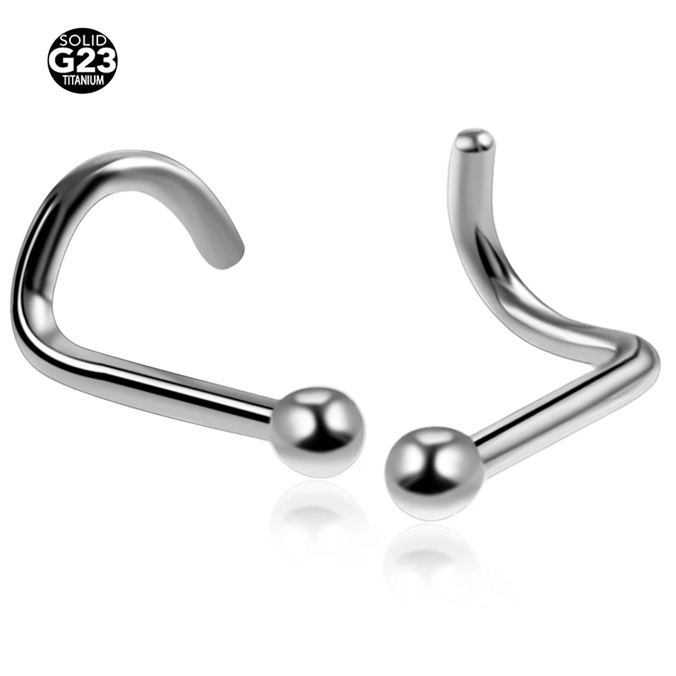 Серьги гвоздики из титана G23 для пирсинга ноздрей анодированные ювелирные