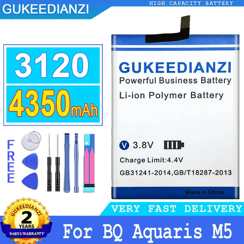 

4350mAh GUKEEDIANZI Battery For BQ Aquaris M5 Battery BQ 3120 BQ3120 Big Power Bateria