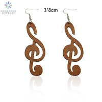 somesoor light brown engraving music symbol african wood dangle earrings afrocentric ethnic bohemian ear jewelry for women gifts